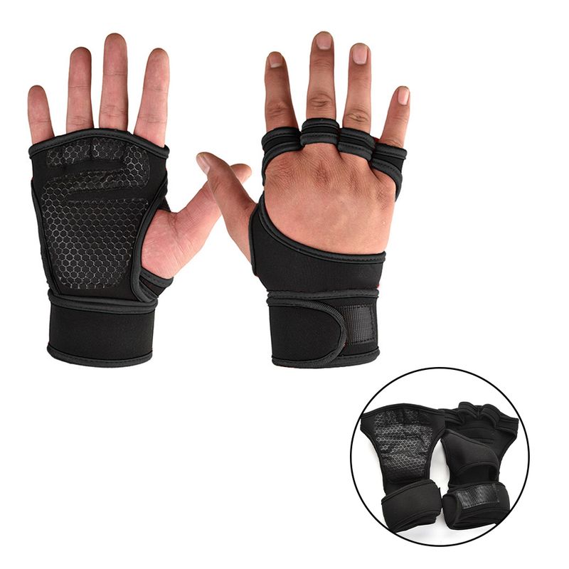 1 Paar Gewichtheber-Trainingshandschuhe für Männer und Frauen Fiess Sports Bodybuilding Gymnastik Gym Handgelenk-Handflächenschutzhandschuhe_voghion.com