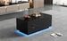 Table basse relevable avec LED, hauteur réglable et extensible, 95 x 48 x 40 cm, table de salon multifonctionnelle avec 2 tiroirs, noire_voghion.com