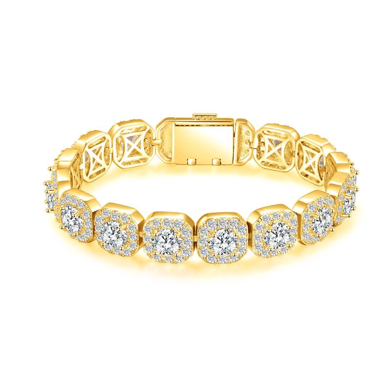 Conjunto de joyería para hombre, pulsera cubana de moda, cadena de azúcar de roca, pulsera de tenis de circón, tapa abatible, joyería de mano para hombre, tendencia_voghion.com
