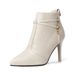 Elegante, schmal geschnittene Schuhe im französischen Stil für Herbst und Winter: Neue spitze High Heels, kurze Damen-Ankle-Boots._voghion.com