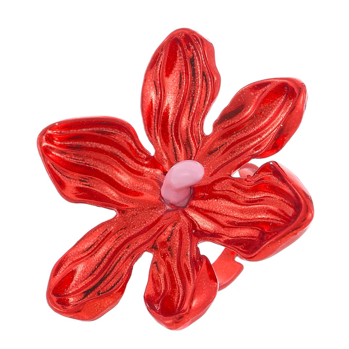 Orecchini a bottone rosa con fiore in lega colorata, esagerati, da donna, stile europeo e americano, oltre confine_voghion.com