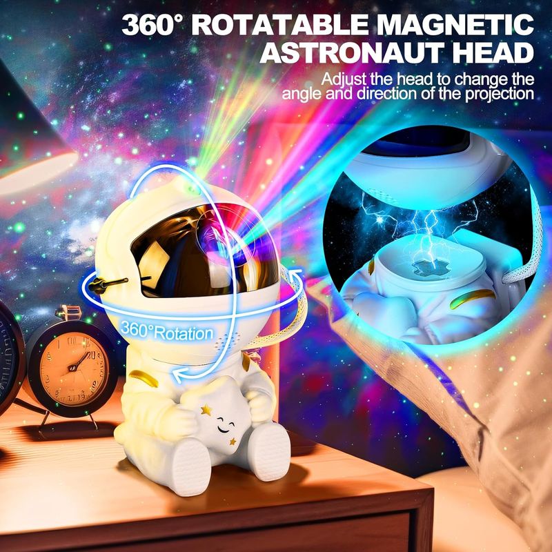 Astronaut Starry Sky Projector Adult Night Light Star Projector LED Astronaut Lamp Galaxy Projector For Bedroom Playroom_voghion.com