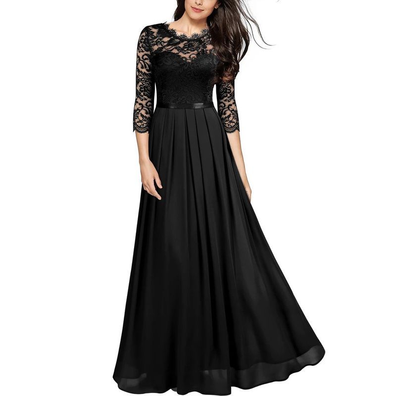 Rochie de seară lungă de domnișoară de onoare din șifon îmbrăcat Îmbrăcăminte pentru femei_voghion.com