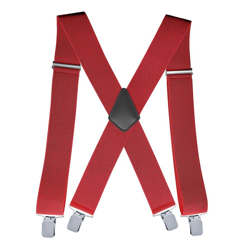 Bretele VOOTHOST pentru bărbați Lucrează rezistente mari și înalte 5 cm lățime X spate cu 4 cleme puternice Bretele elastice ajustabile pentru pantaloni VA036_voghion.com
