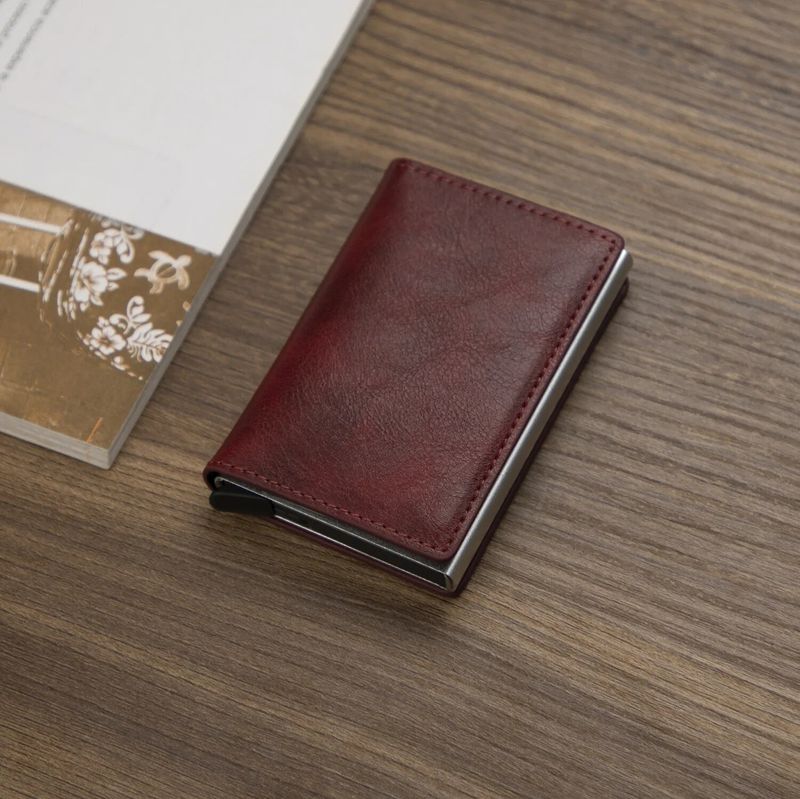 Etui za denarnico z identifikacijsko kartico, denarnica za moške, blagovna znamka, anti-RFID blokada, čarobno usnje, tanka mini denarnica, majhna torba za denar, torbica 2023_voghion.com