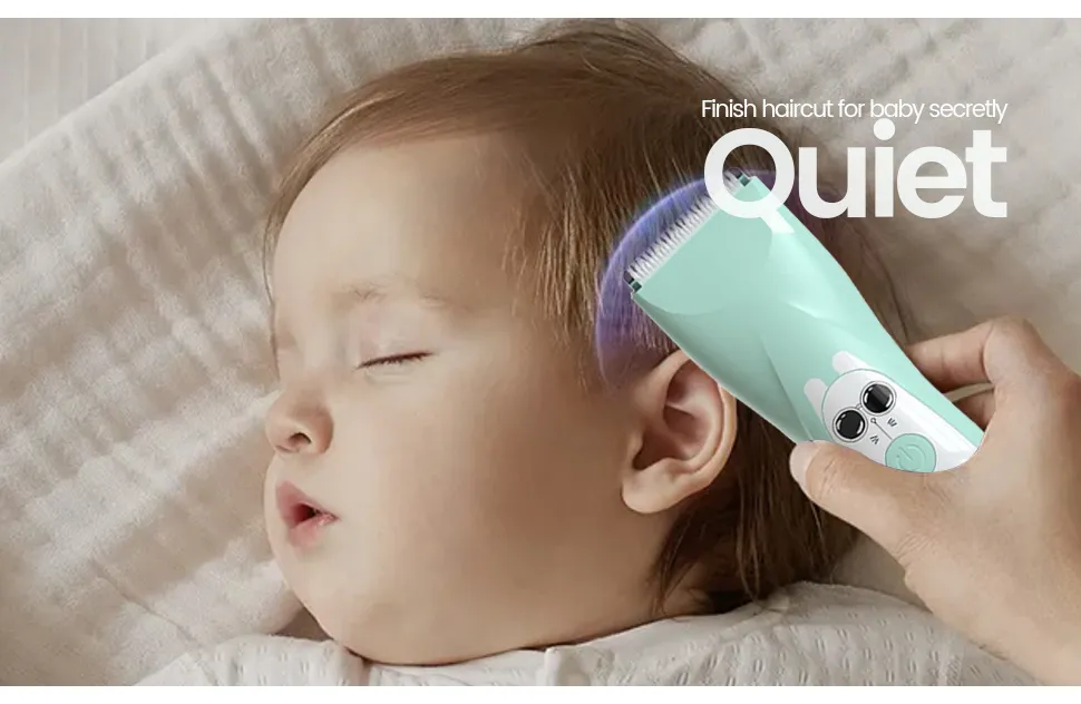 Quiet Baby Hair Clipper Electric Rechargeable Kids Hair Trimmer for Children Grooming Haircut Machine Ceramic Blade Waterproof_voghion.com
