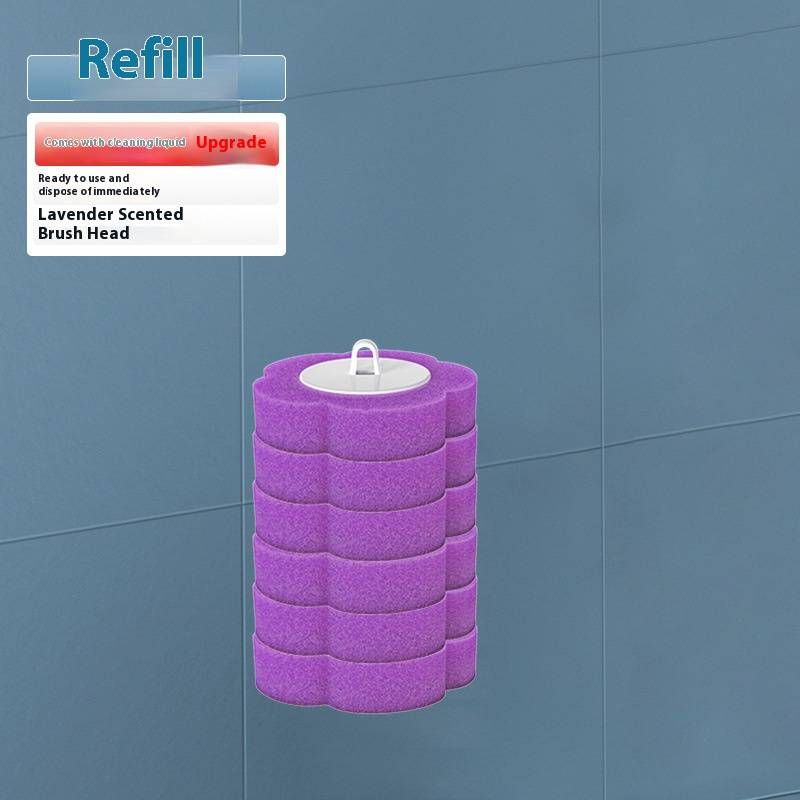 Einweg-Toilettenbürstenset – Hygienische Reinigungsbürste mit langem Griff und 6 Nachfüllköpfen (Basisoptionen: Blau, Lavendel, Zitrone, Grau/Gold)_voghion.com