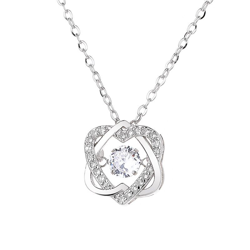 Collana dinamica da donna in argento sterling S925 con cuore pulsante, catena per clavicola, ciondolo semplice alla moda_voghion.com