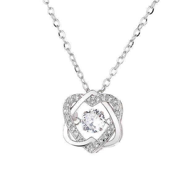 Collana dinamica da donna in argento sterling S925 con cuore pulsante, catena per clavicola, ciondolo semplice alla moda_voghion.com