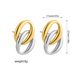 Fashion Simple Personality Earrings Stainless Steel Plated And Silver Two Color O Shaped Double Ring Buckle Earrings_voghion.com