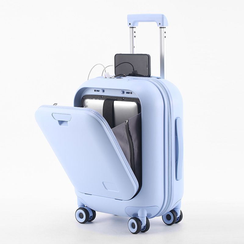 Kniehohe Stretchstiefel für Damen mit dickem Absatz und Reißverschluss, Reitstiefel mit spitzer Zehenpartie für einen schlanken Look, modischer und vielseitiger Boarding-Koffer 20 Zoll_voghion.com