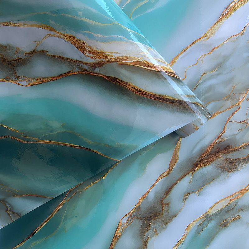Granite Gold-Plated Green Marble Pattern Self-Adhesive Kitchen Thickened Oil-Proof Sticker 3D Wallpaper_voghion.com