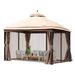 VEVOR Patio Gazebo For 10-12 Person, 10 X 13 FT Backyard Gazebo, With Mosquito Netting, Metal Frame, And PU Coated 180G Polyester, Outdoor Canopy Shelter For Patio, Backyard, Lawn, Garden, Deck_voghion.com
