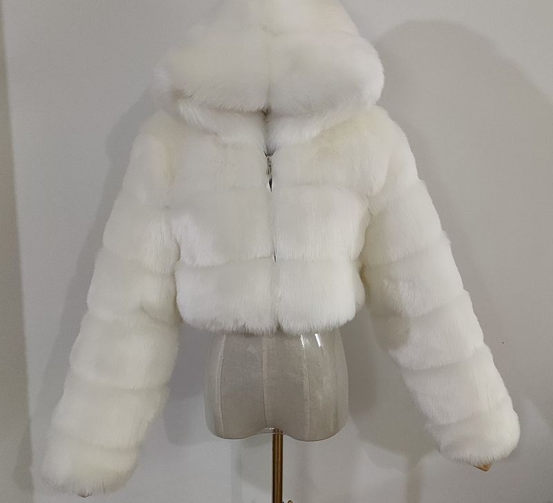 Cappotto corto in pelliccia artificiale spesso invernale da donna, alla moda, taglia grande_voghion.com