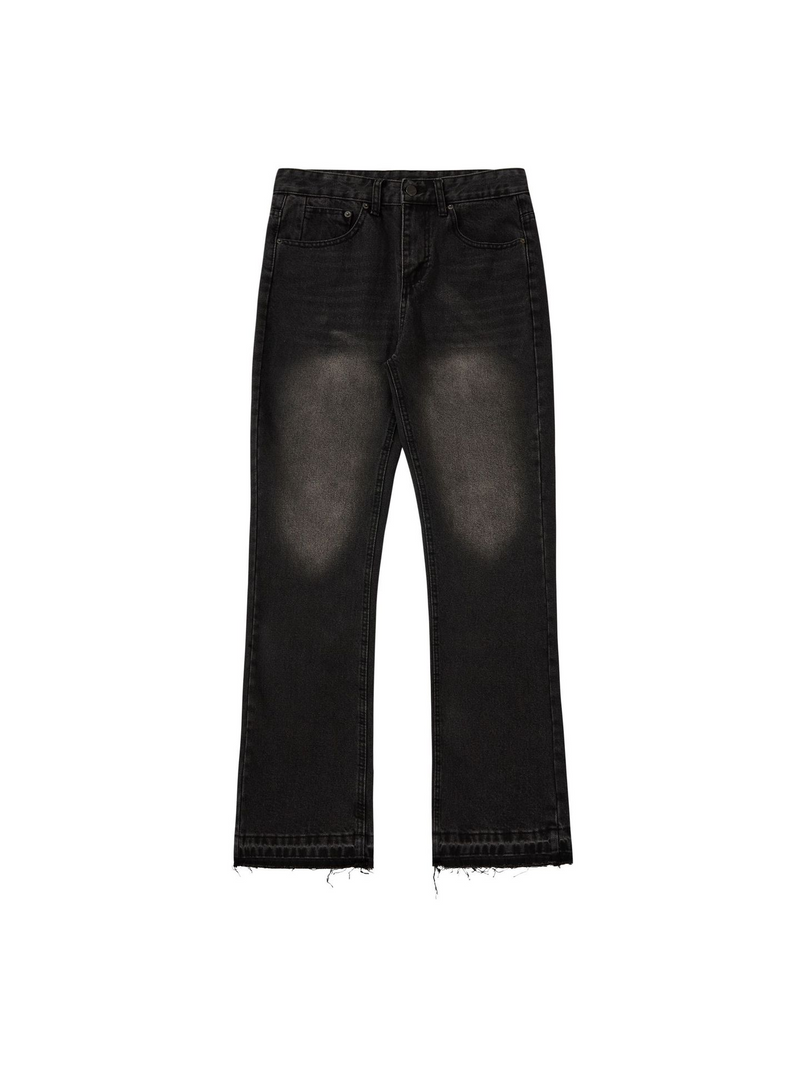 Men's Clothing American Cleanfit Black Tassel 507 Jeans Vintage Washed Distressed Trousers_voghion.com