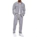 Men's Casual Sports Two Piece Suit Simple Button Pocket Lapel Jacket Straight Pants Suit_voghion.com
