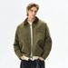Men's Washed Denim Jacket With Color Block Design, Retro Loose Fit, Casual Commuting Coat, Fashionable Autumn Outerwear_voghion.com
