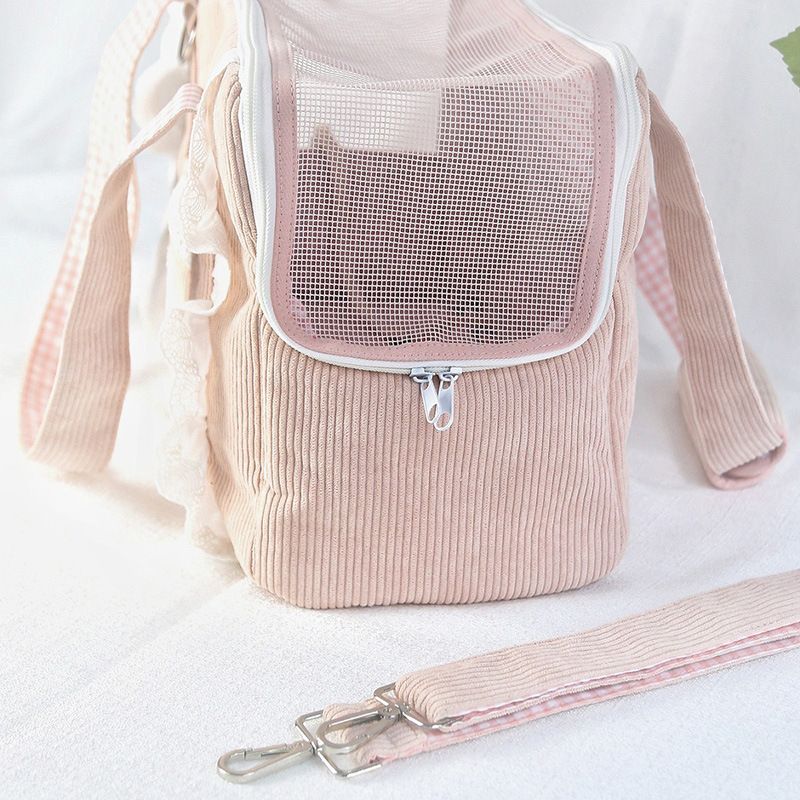 Trasportino portatile per animali domestici di piccola taglia, per esterni, con tracolla singola, per viaggi e viaggi con gatti, design a righe_voghion.com