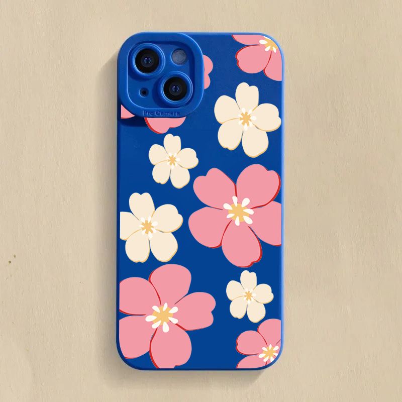 Summerblo grouss Blummen Telefonshülle fir Samsung Galaxy S24 S23 Ultra S22 Plus S21 FE A14 A34 A54 A33 A53 A05 Silikon Soft Cover_voghion.com