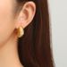 Cross-Border European And American Gold High-End Threaded Light Style Women's Stainless Steel Spiral Trendy Earrings_voghion.com
