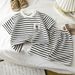 Children's Short Sleeved Suit Black And White Striped Boy's T Shirt Baby Summer Children's Clothing Girl's Shorts Baby Clothes New Style_voghion.com
