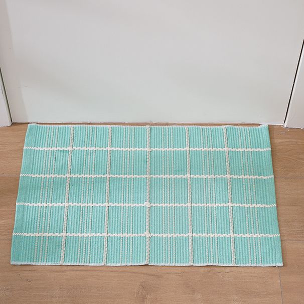 Felpudo de 45 x 70 cm con hilo de algodón tejido, a rayas de colores, absorbente, pequeño._voghion.com
