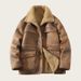 Veste d'hiver réversible doublée polaire pour homme – Manteau aviateur double face épais avec col en fausse fourrure (marron, tailles M à 5XL)_voghion.com