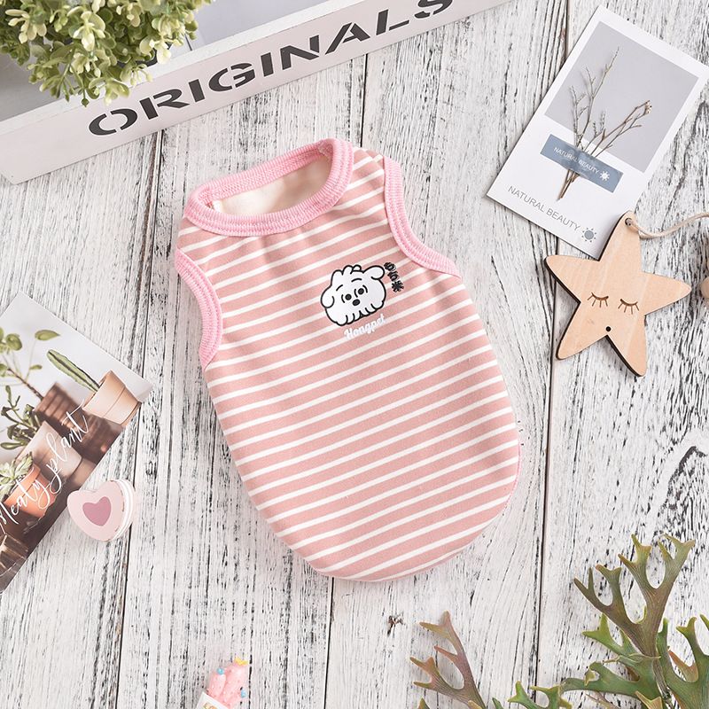 Clothes Teddy Bichon Small Dog Puppy Pet Color Stripe Warm Vest Winter Wear_voghion.com