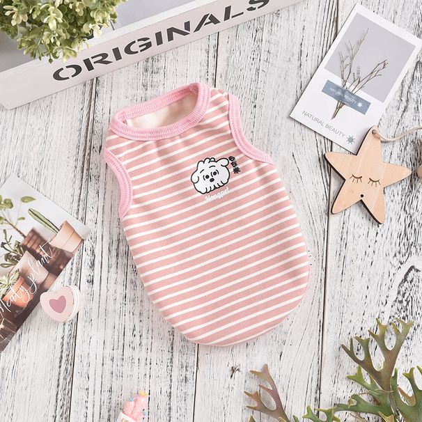 Clothes Teddy Bichon Small Dog Puppy Pet Color Stripe Warm Vest Winter Wear_voghion.com