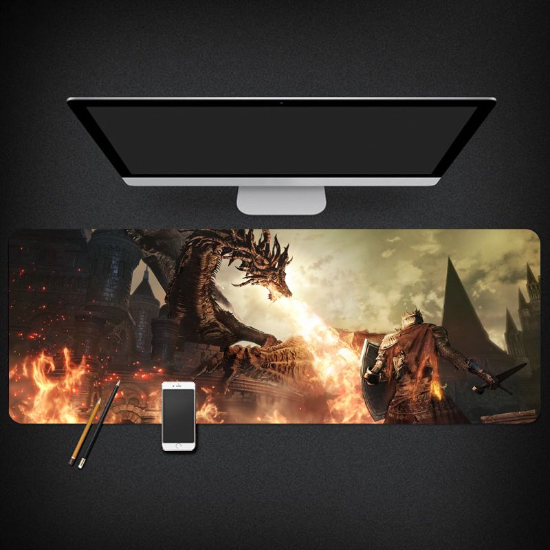 Unschlagbare Qualität Dark Soul Peripheriespiele Spezialmaus für E-Sports Studio Computer-Schreibtischunterlage Übergroße dicke Sperrkante_voghion.com