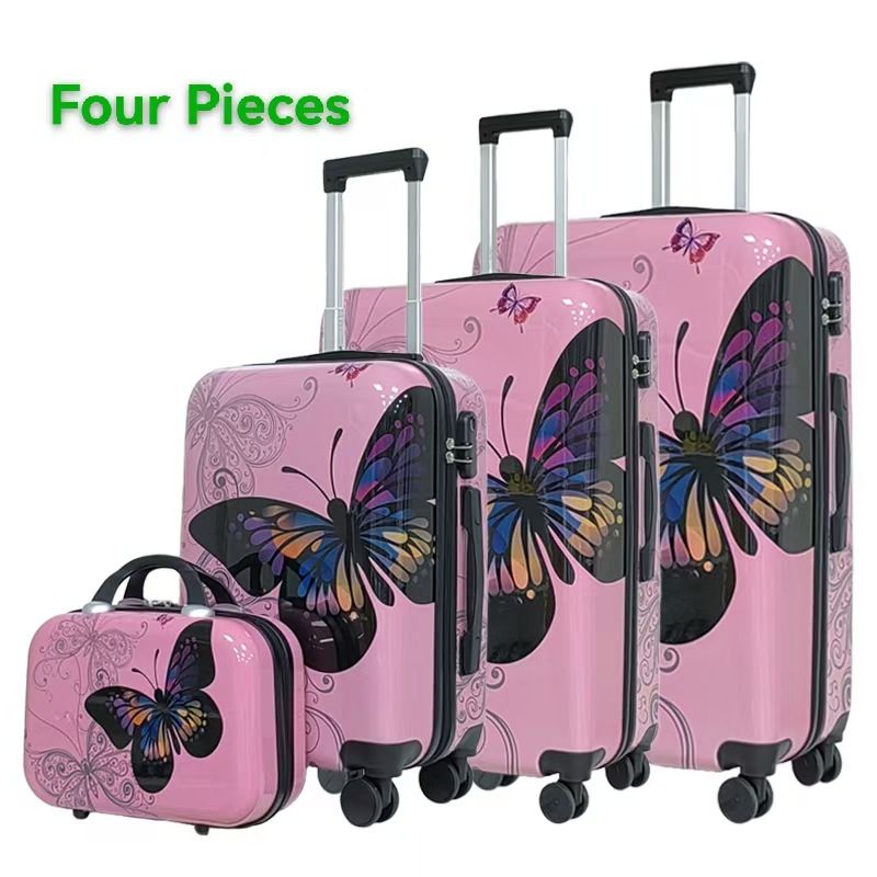 Cartoon Pattern Trolley Case Zebra Pattern Universal Wheel Suitcase Student Suitcase Portable Cabin Case_voghion.com