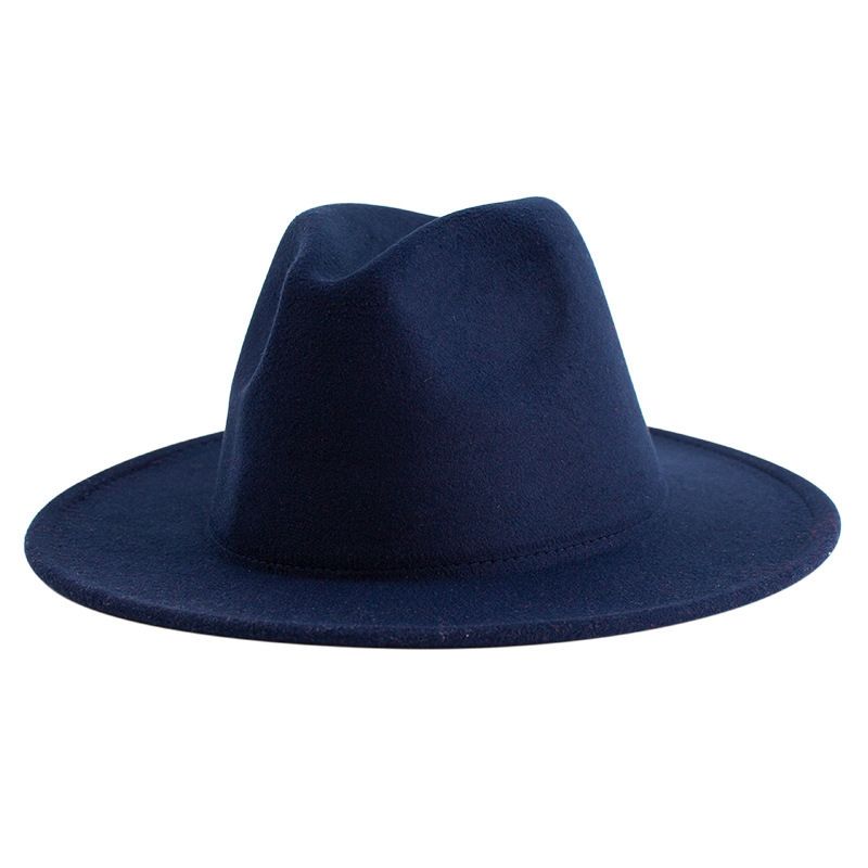 Chapeau de jazz de style britannique à large bord, chapeau rétro en feutre doux, mode féminine, automne et hiver, chapeau de gentleman chaud_voghion.com