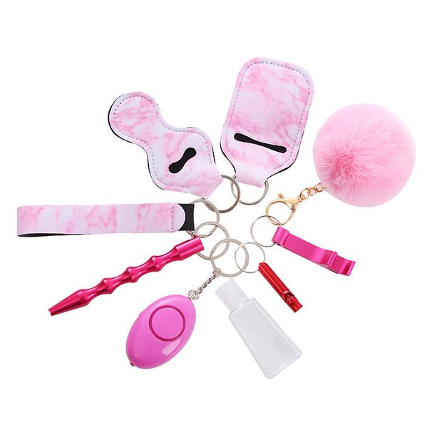 9-in-1 Personal Safety Kit – LED Anti-Theft Alarm, Hand Sanitizer Pouch & More For Women, Kids & Seniors (110-120dB, Pink/Black/Gold Options)_voghion.com