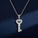Super Flash INS Trend Square Diamond Clavicle Chain Heart Key Pendant High End Light Luxury Net Celebrity Necklace_voghion.com