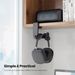 Rotating Headphone Stand - PC Gaming Headset Holder, Adjustable Clamp-on Under Desk Hanger With 360 Degree Swivel & Cable Clip Organizer - Black_voghion.com