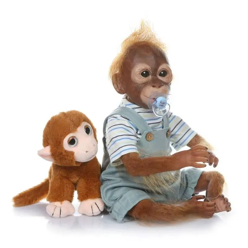 Poupée de simulation en demi-colle de 55 cm, singe mignon, fille et garçon, maison de jeu, jouet pour enfants, cadeau d'anniversaire ou de Noël_voghion.com