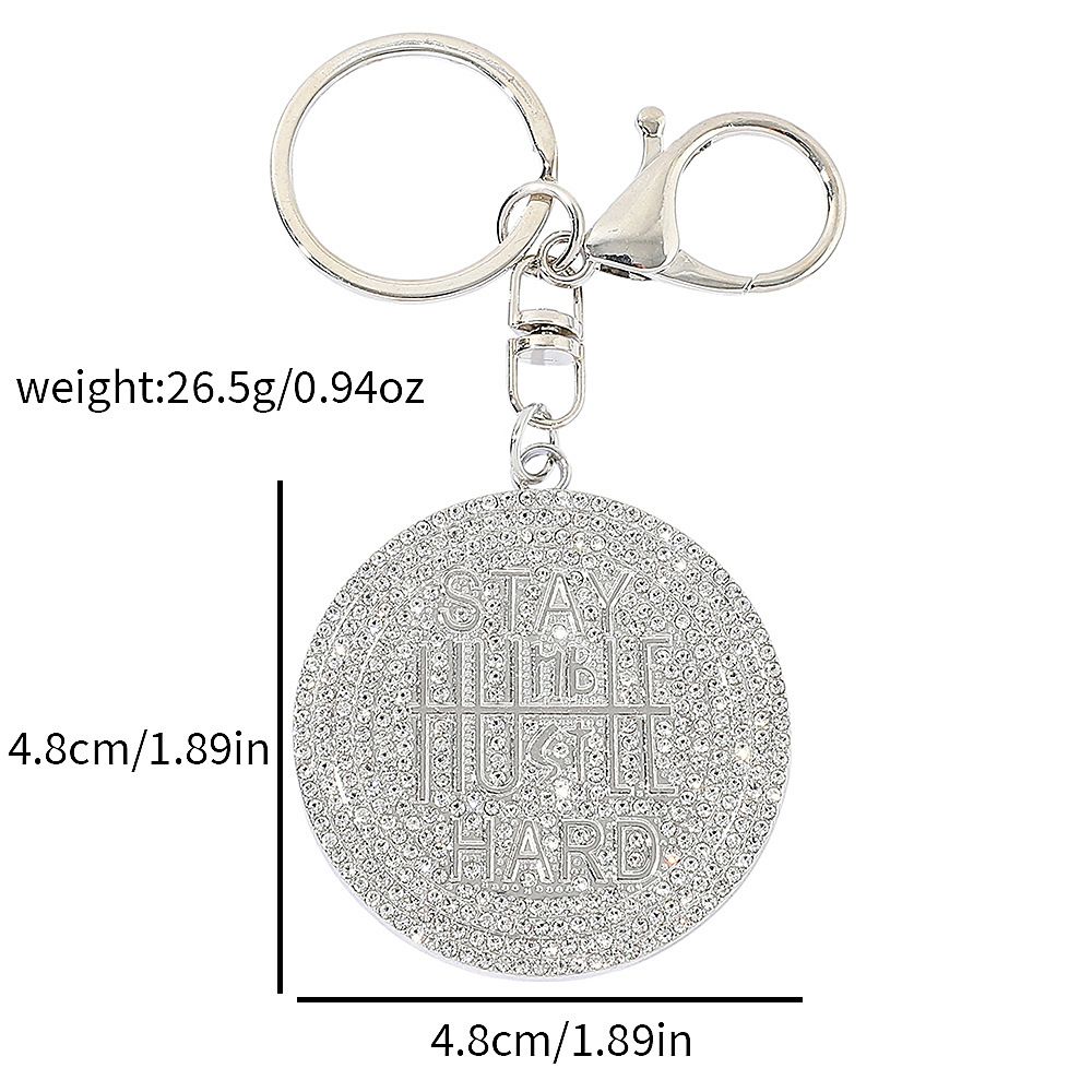 Porte-clés rond avec pendentif en forme de lettre « Stay Strong » - Style hip-hop tendance_voghion.com