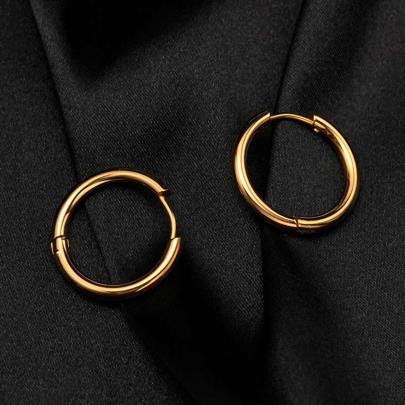 QSZB Basic kis karikás fülbevaló férfiaknak, női, rozsdamentes acél kerek, kör alakú fülkapcsos ékszerek, antiallergén punk piercing_voghion.com