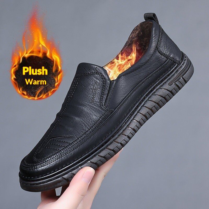 Scarpe da lavoro in pelle antiscivolo da uomo WalkPrime Soft Sole, autunno, casual, da guida, da papà_voghion.com