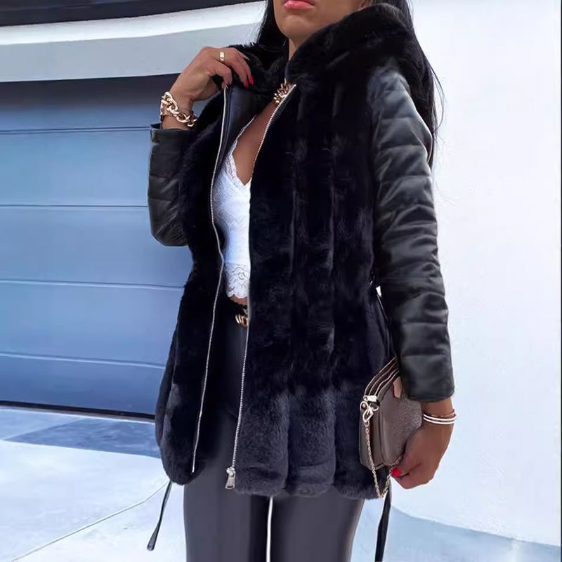 Women's Clothing fur coat autumn and winter belt_voghion.com