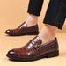 New Mens Casual Classic Designer Emed Leather Brand Comfortable Business Dress Shoes For Men Loafers_voghion.com