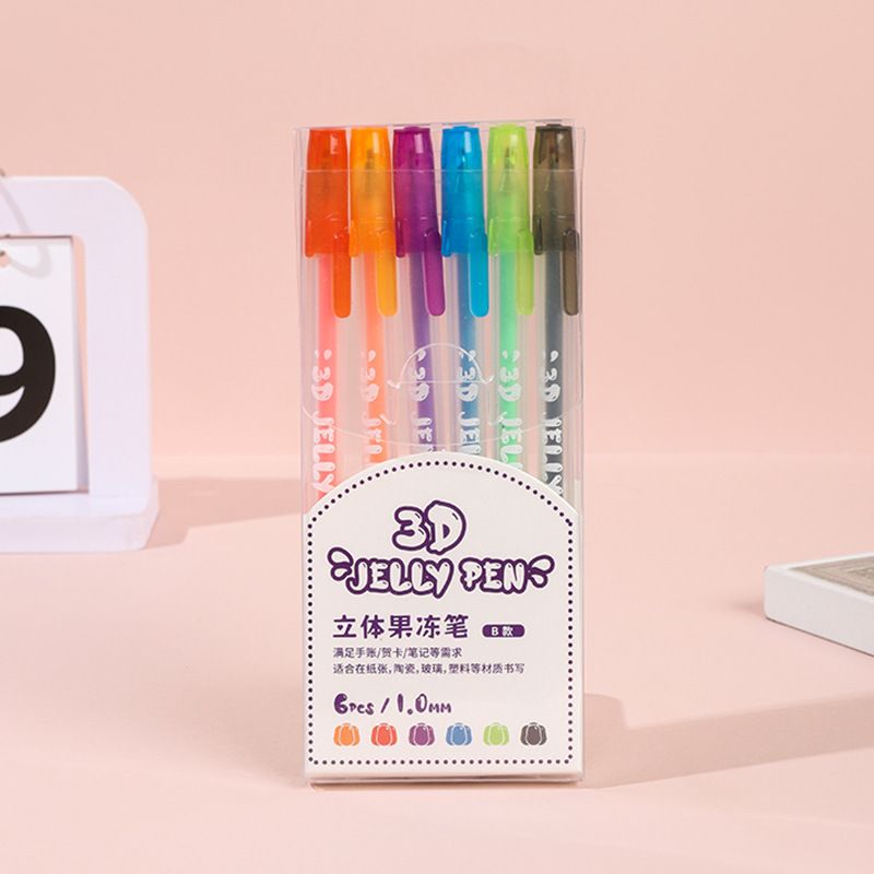3D Jelly Gel Pens Set For Kids - Vibrant Colored Pens, Perfect For Hand Lettering, Sketching & School Supplies (6/8/12/18 Colors)​_voghion.com