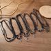 Collana con ciondolo in lega intrecciata, design con coulisse lunga, accessori unisex multistrato fatti a mano con perline_voghion.com