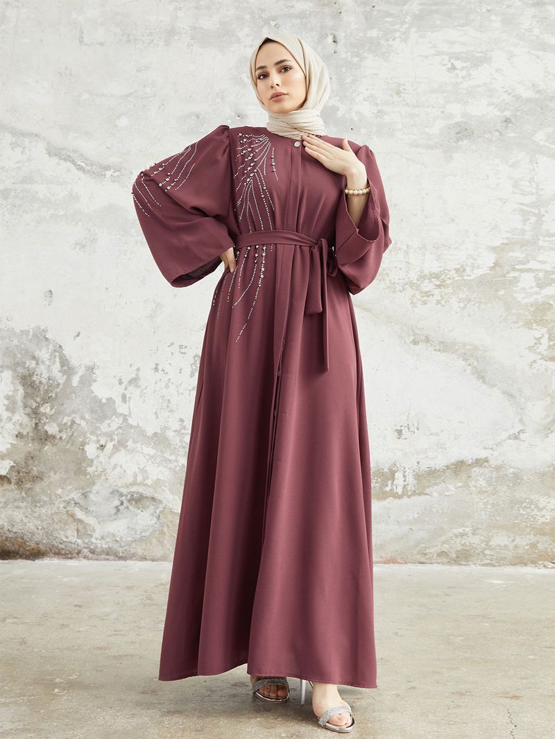 2210 # gowns women's Muslim Türkiye Dubai Heavy Industry beading hot drill dress Abaya_voghion.com