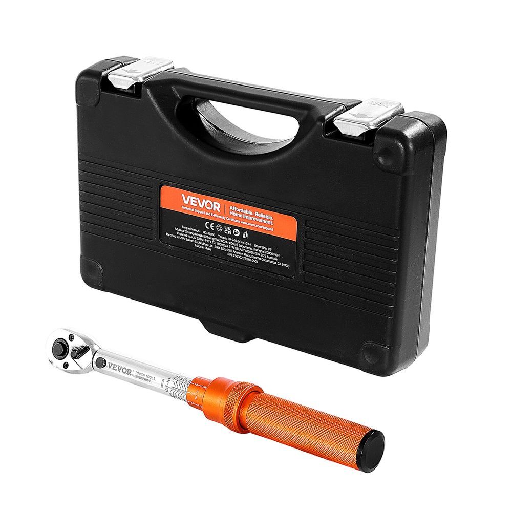 Click Torque Wrench Set 1/4Inch Drive 20-240 Lbf-in/2.3-27.1N.m Orange 72-Tooth_voghion.com