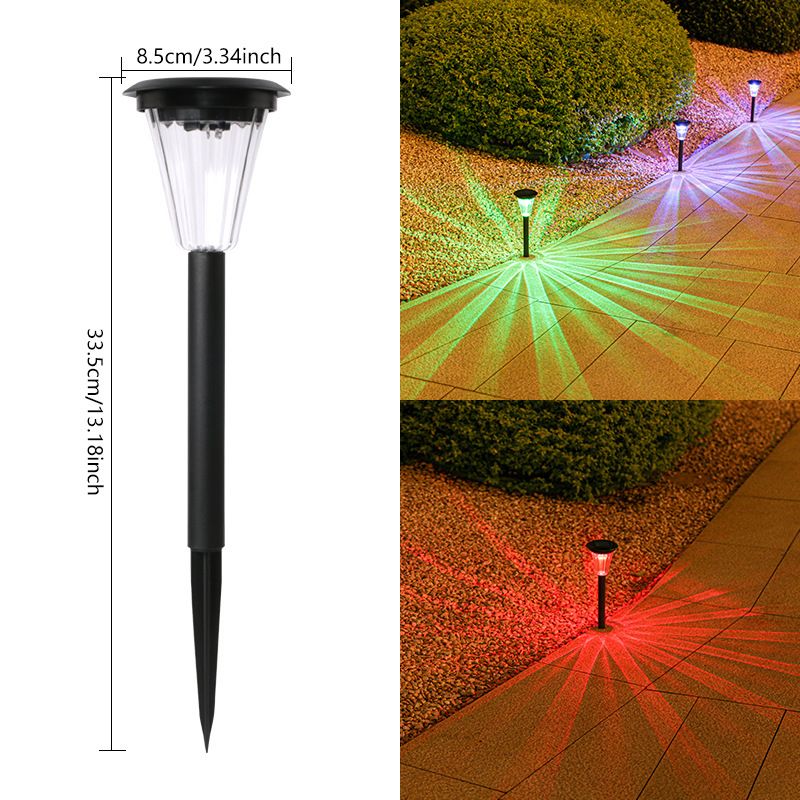SL502 Solarbetriebene Gartenleuchten mit transparenter Abdeckung und Projektionsdesign, warmweiße/farbwechselnde LED, wasserdichte dekorative Außenbeleuchtung_voghion.com