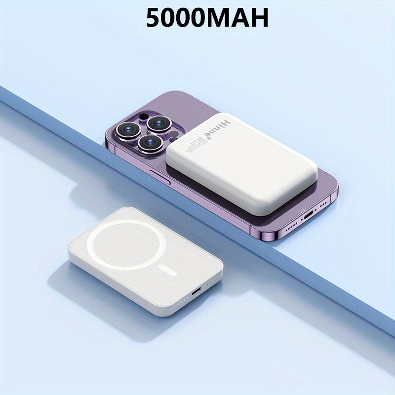 1 adet 5000/10000mAh Mobil Güç Bankası, PD20W Süper Hızlı Şarj, Manyetik Emme Kablosuz Şarj Bankası, Taşınabilir Telefon_voghion.com