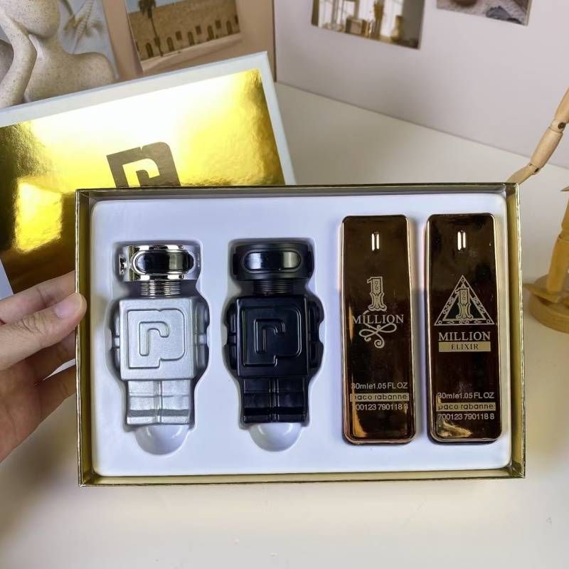 Cel mai recent design cu logo-ul, parfum Paco Rabanne Robot Million, set de patru piese pentru bărbați, 30 ml, apă de parfum, cadou de festival, selecție de înaltă calitate_voghion.com