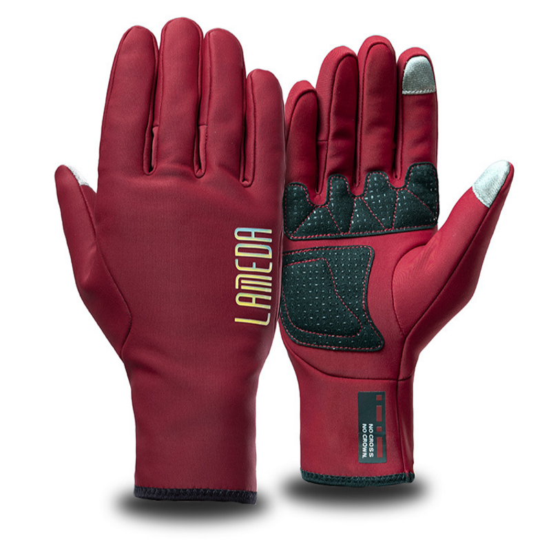 Cycling Gloves Autumn And Winter Fleece Warm Riding Gloves Bicycle Riding Anti-splashing Touch Screen Long Finger Gloves_voghion.com