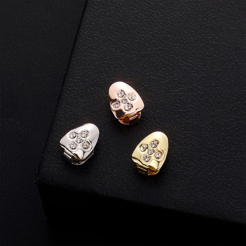 Jin Ao – Ensemble de dents en or super brillant style croix simple pour hommes et femmes, accessoires de rap disco cool_voghion.com